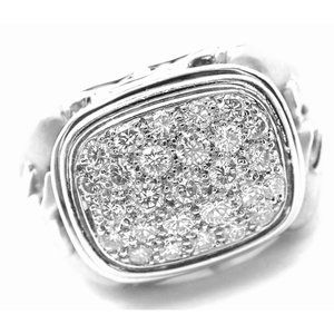 Authentic! Carrera Y Carrera Dolphin Motif 18k White Gold Diamond Ring